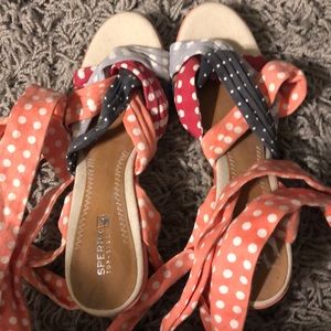 Never worn Sperry topsiders wedges